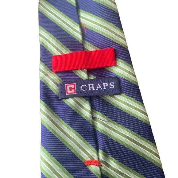 Pre Owned Men’s Chaps Tie Neck Tie Necktie Hand Made 100% Silk Classic Style - Picture 3 of 6